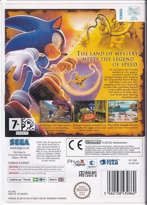 Sonic and the Secret Rings - Wii (B Grade) (Genbrug)